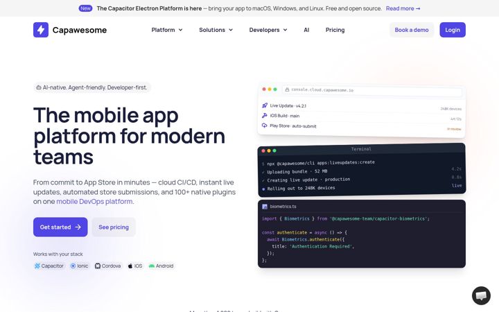 Képernyőkép: capawesome.io