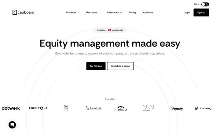 Snímek obrazovky capboard.io