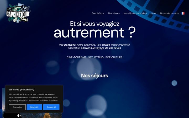 Screenshot of capcinetour.fr