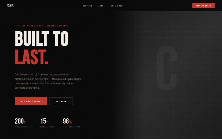 Screenshot of capconstruction-llc.com