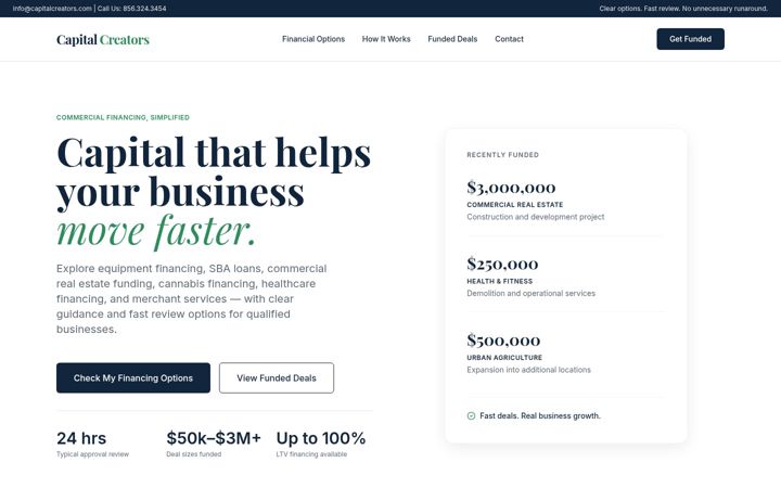 Screenshot of capcreators.com