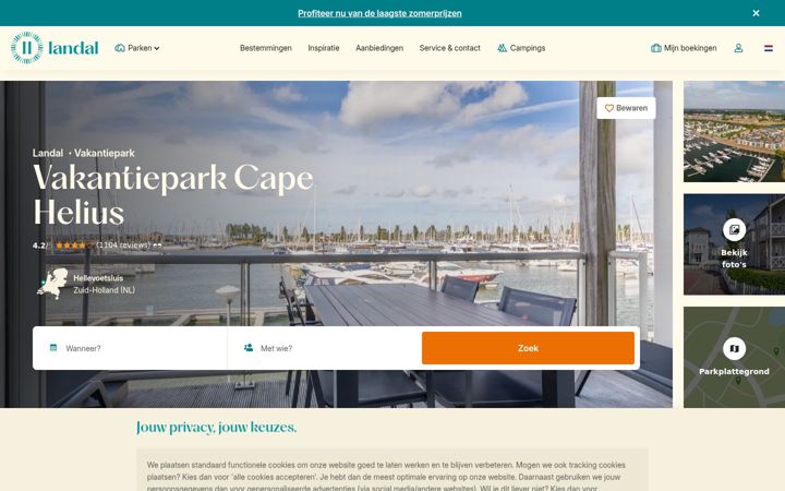 Screenshot of cape-helius.nl