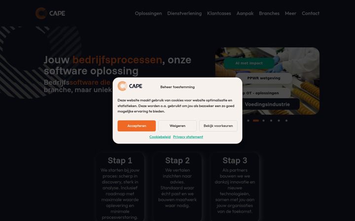 Snimka zaslona za cape.nl