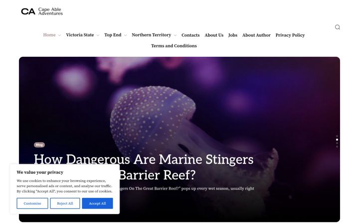 Screenshot του capeableadventures.org