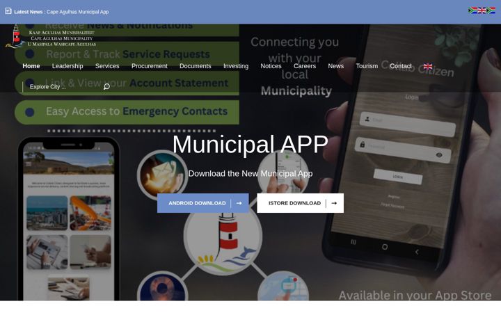 Screenshot of capeagulhas.gov.za