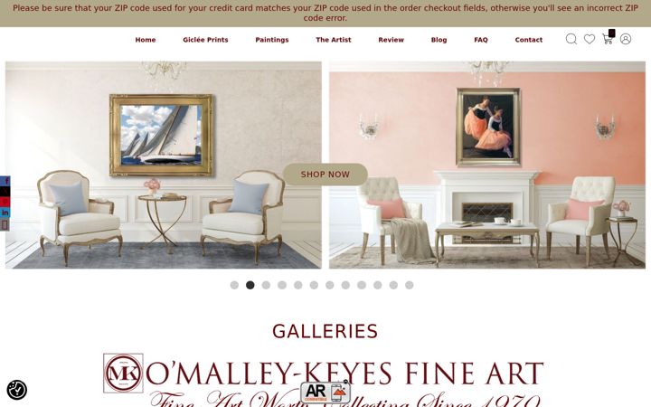 Screenshot of capecodartgallery.com