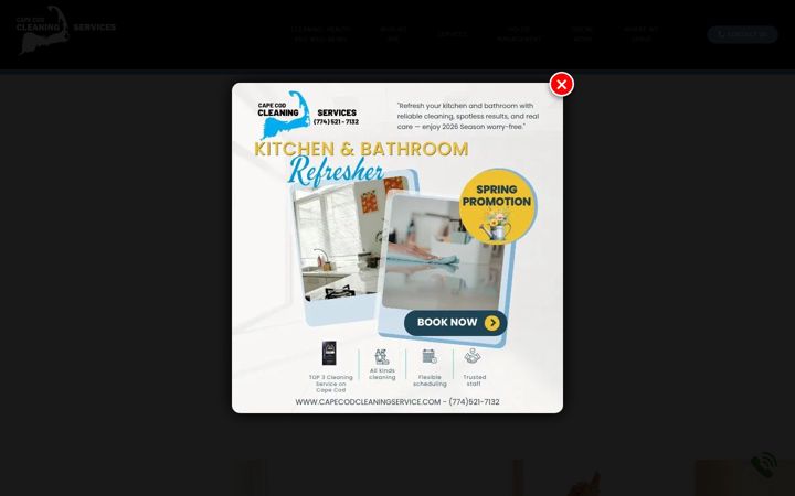 Screenshot of capecodcleaningservice.com