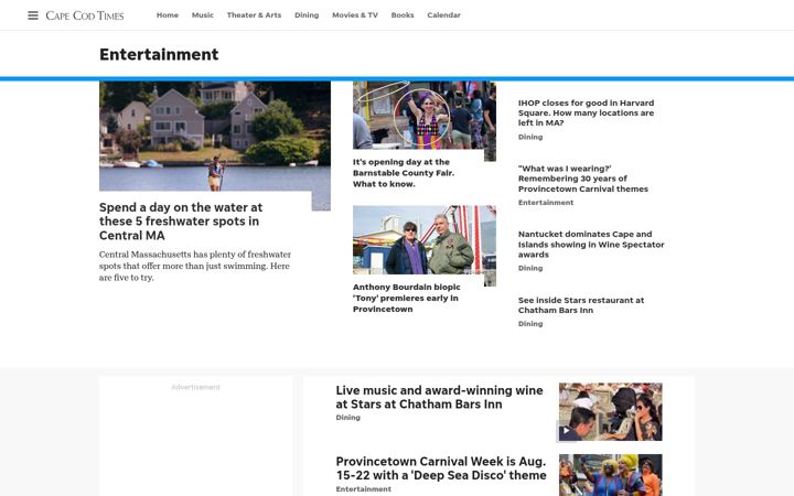Screenshot ta' capecodonline.com
