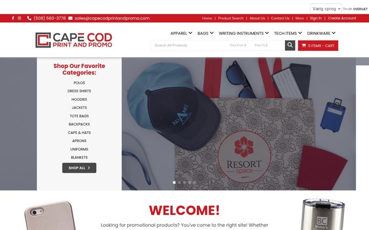 Screenshot of capecodprintandpromo.com