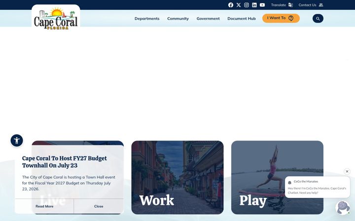 Screenshot of capecoral.gov