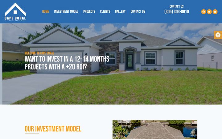 Screenshot of capecoralrealestateinvestments.com