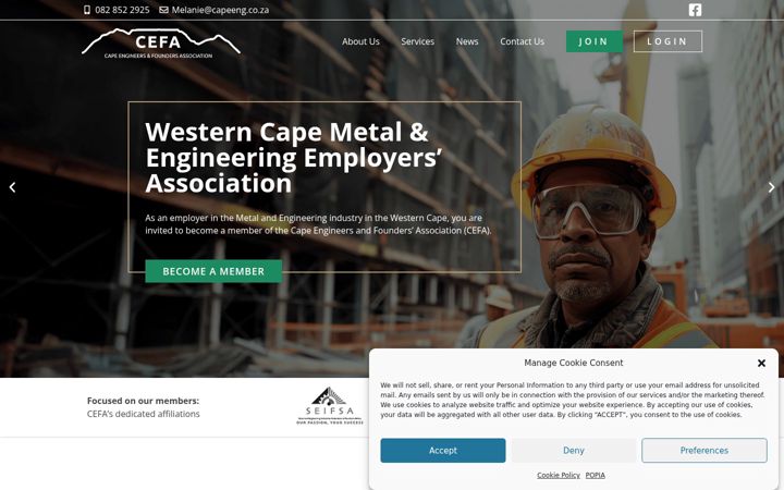 Screenshot of capeeng.co.za