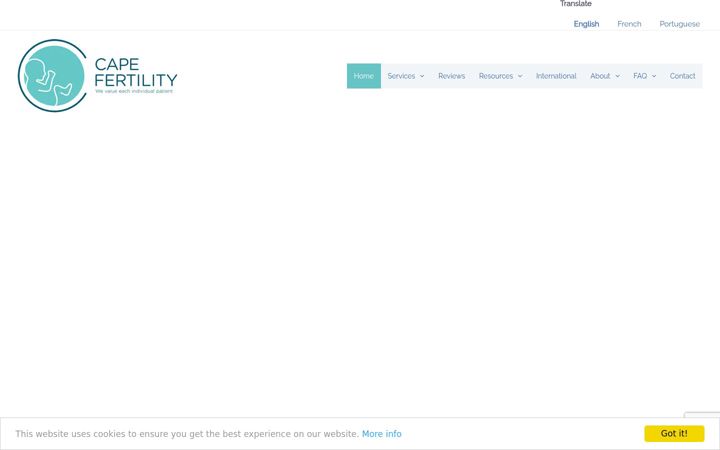 Screenshot of capefertility.co.za