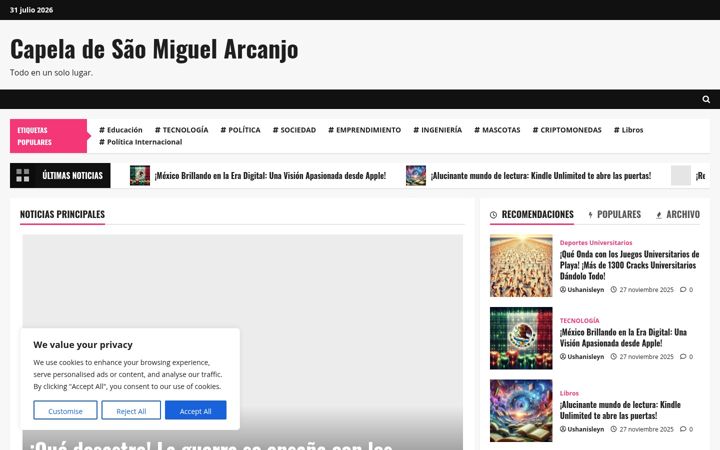 Screenshot του capeladesaomiguelarcanjo.org