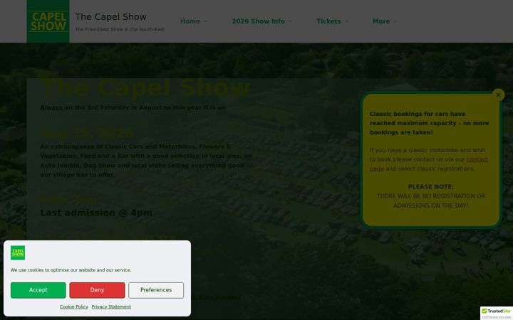 Screenshot of capelcarshow.com