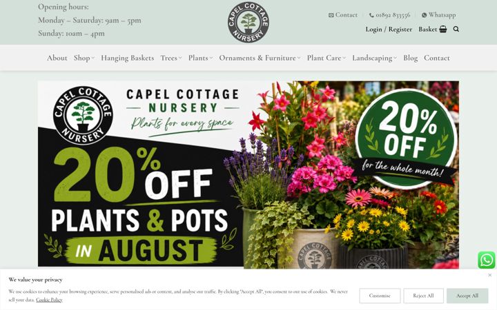 Screenshot of capelcottagenursery.co.uk