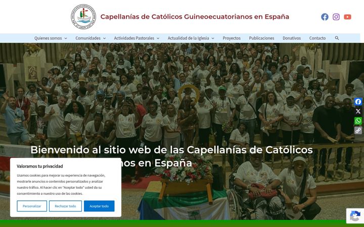 Ekrānuzņēmums no capellaniascatolicosguineoecuatorianos.es
