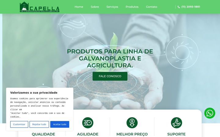 Screenshot of capellaprodutos.com.br