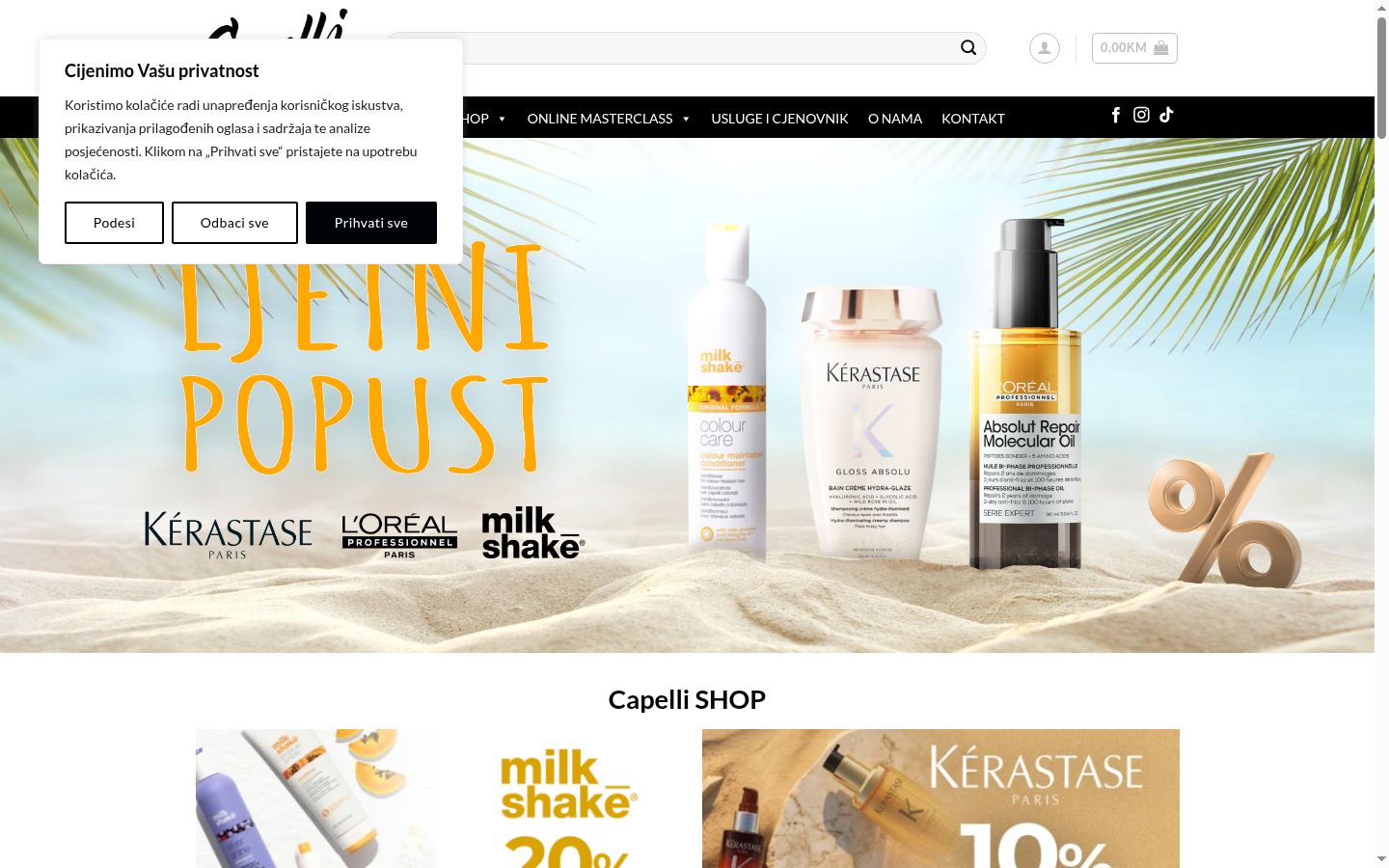 Sutikimo reklamjuostės, rodytos prieš bet kokią sąveiką, ekrano kopija