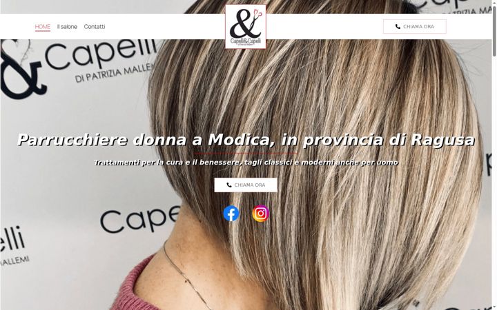 Screenshot of capelliecapellipatriziamallemi.it