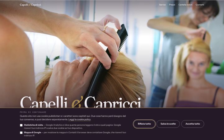Screenshot of capelliecapricci.it