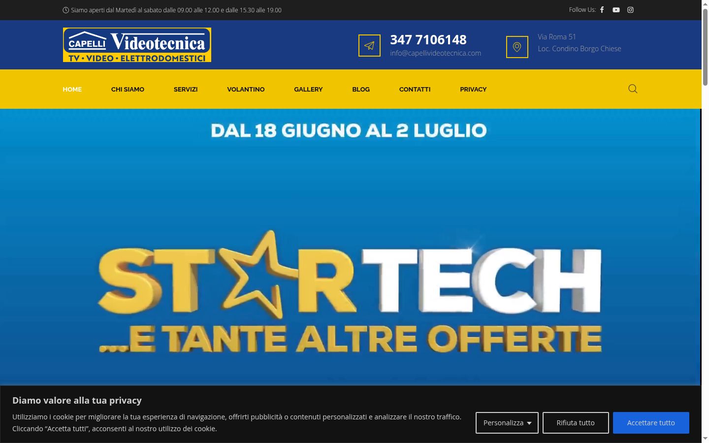 Screenshot of the consent banner shown before any interaction