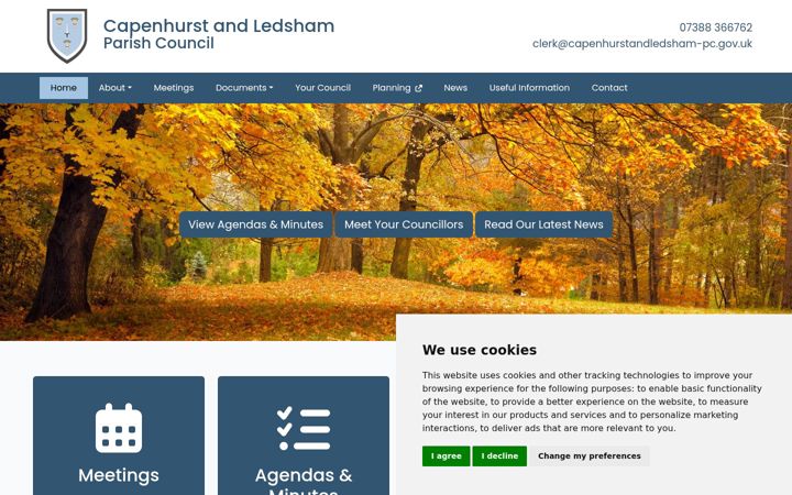 Screenshot of capenhurstandledsham-pc.gov.uk