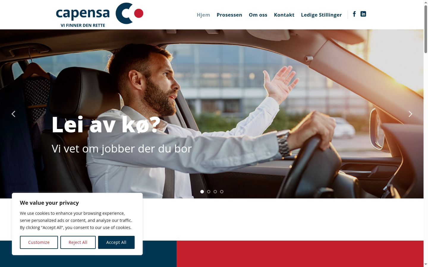 Captura de ecrã do banner de consentimento apresentado antes de qualquer interação