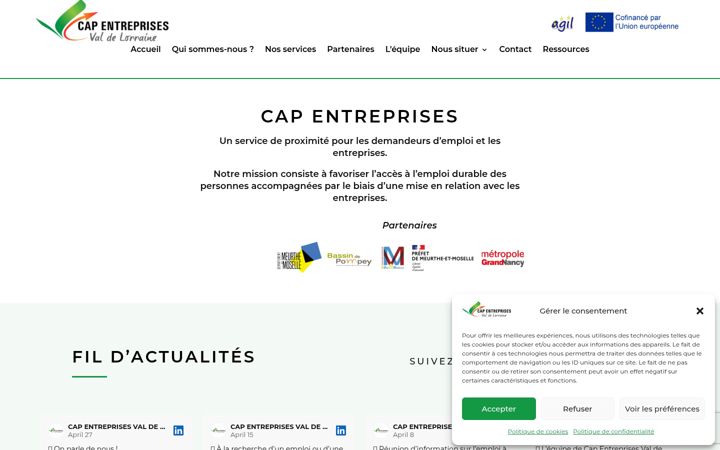 Screenshot of capentreprises-vdl.fr