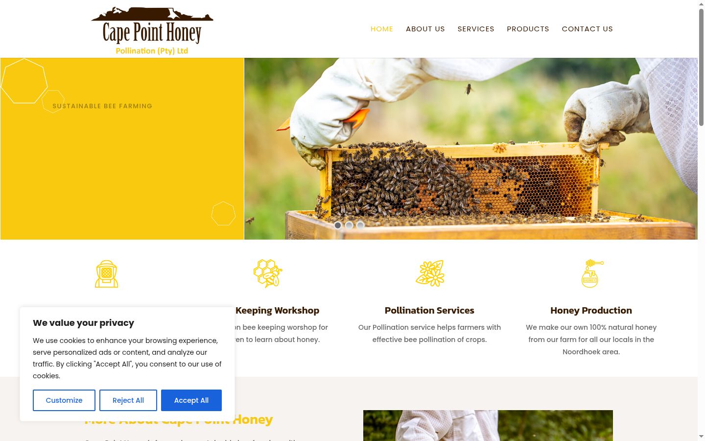 Screenshot of the consent banner shown before any interaction
