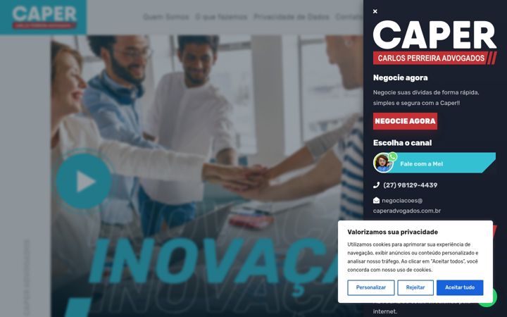 Screenshot di caperadvogados.com.br