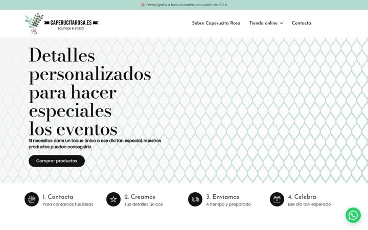 Captura de pantalla de caperucitarosa.es