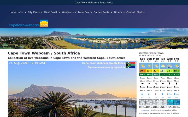 Screenshot of capetown-webcam.com