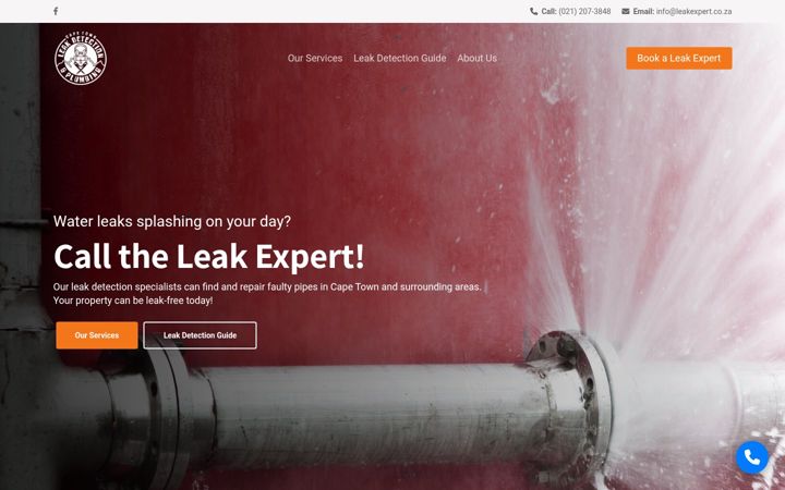 Screenshot of capetownleakdetectionandplumbing.co.za