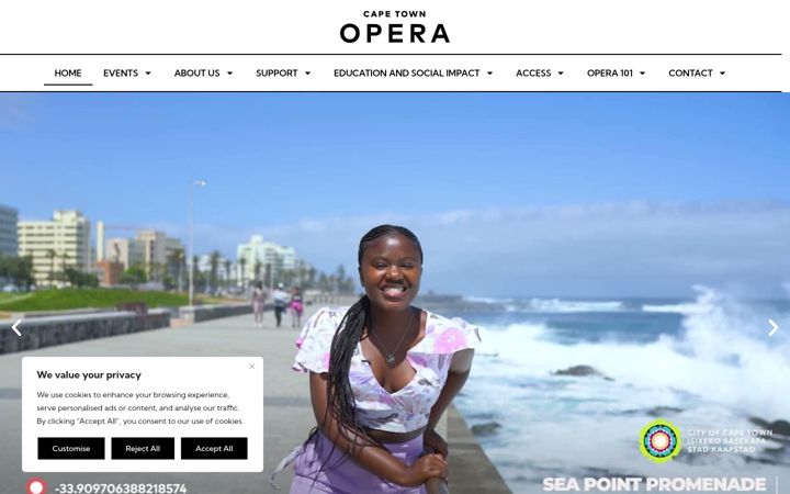 Screenshot of capetownopera.co.za