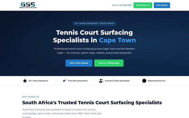 Screenshot von capetowntenniscourtresurfacing.co.za