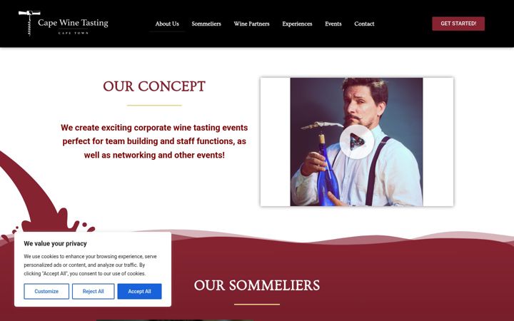 Screenshot von capewinetasting.co.za