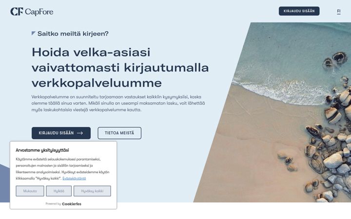 Skærmbillede af capfore.fi