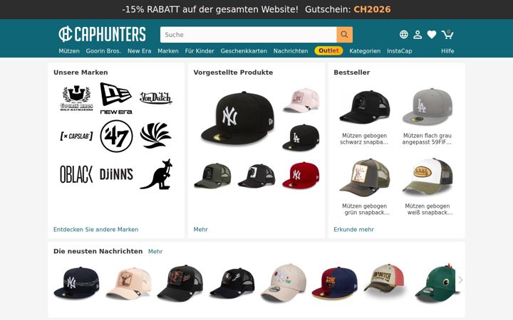 Screenshot of caphunters.at