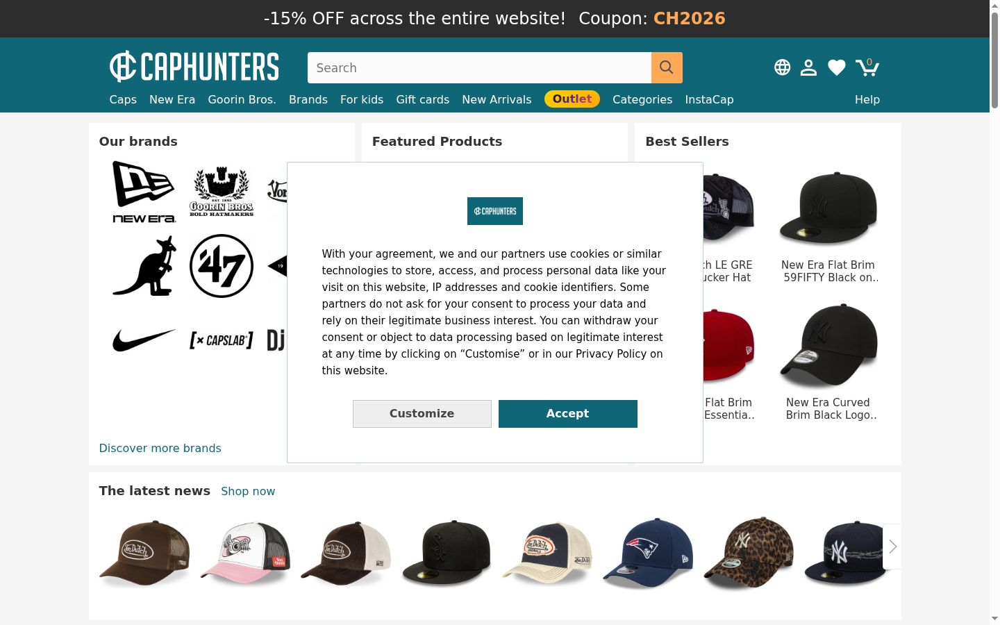 Screenshot of the consent banner shown before any interaction