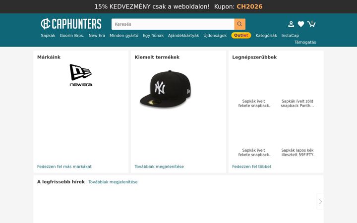Екранна снимка на caphunters.hu