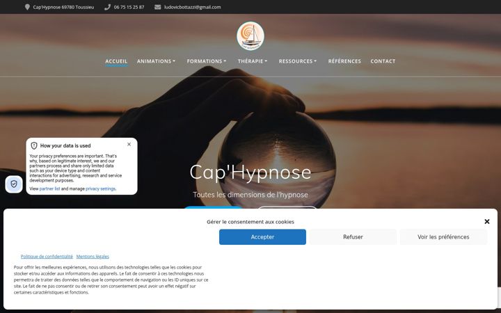 Screenshot του caphypnose.fr