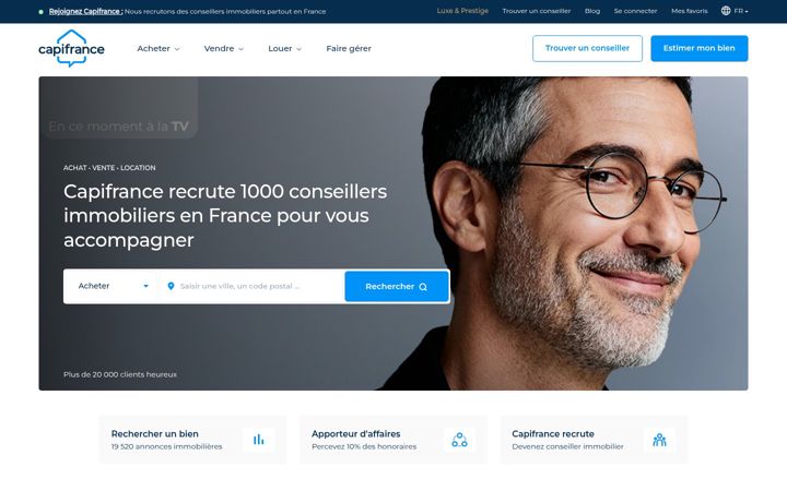 Screenshot of capifrance.fr