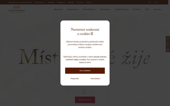 Screenshot of capihnizdo.cz
