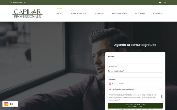 Screenshot of capilarprofessionals.com