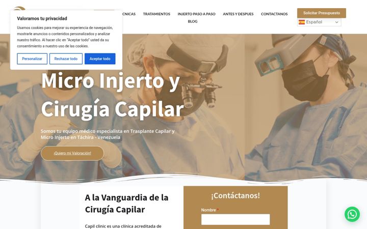 Screenshot of capilclinicve.com