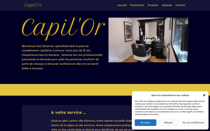 Screenshot of capilor.fr