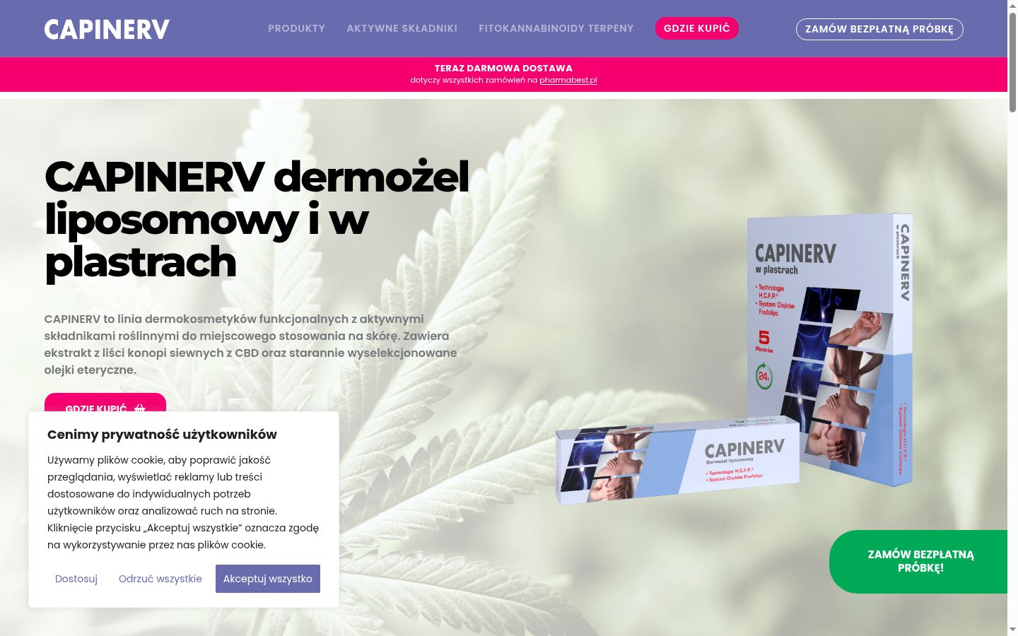 Captura de ecrã do banner de consentimento apresentado antes de qualquer interação