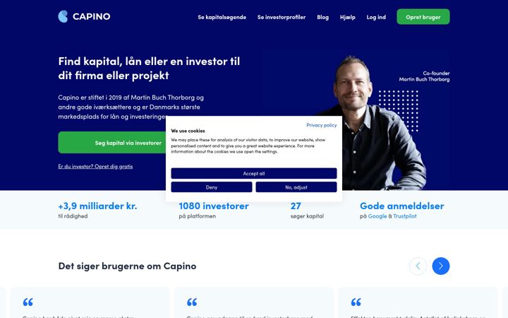 Screenshot of capino.dk