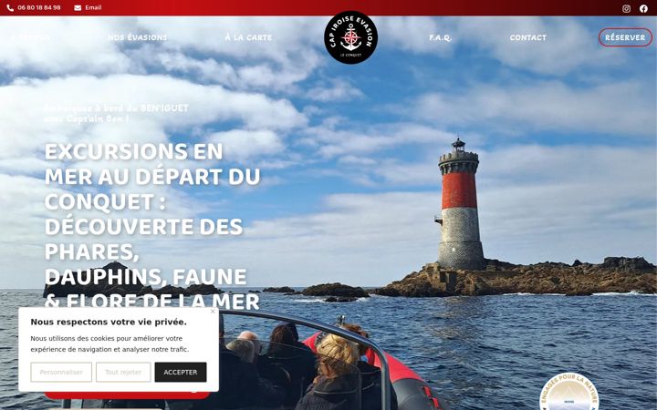 Screenshot of capiroise-evasion29.com